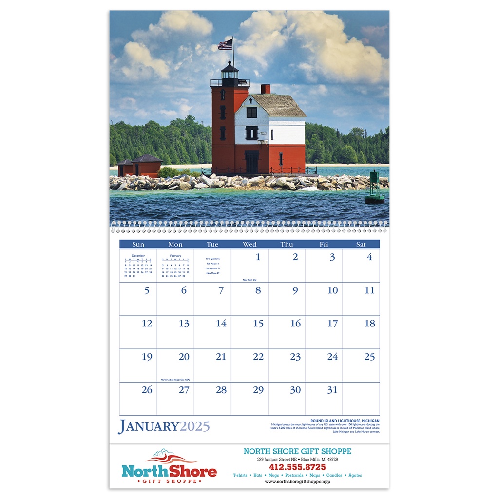 Lighthouses Wall Calendar