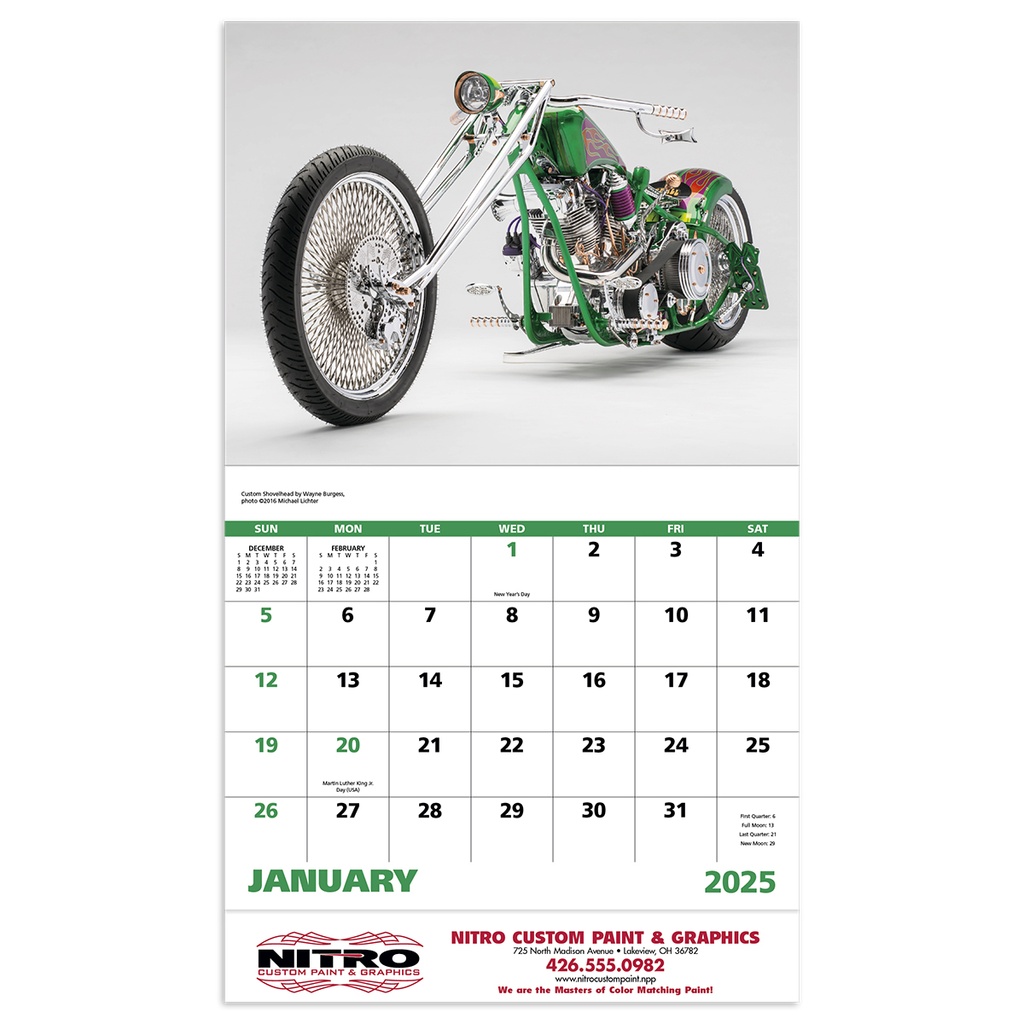Motorycles Wall Calendar