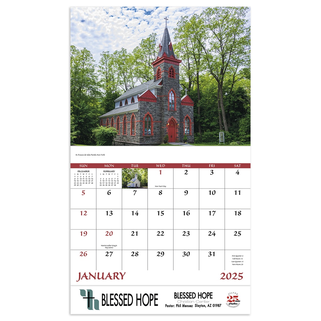 Scenic Churches Wall Calendar