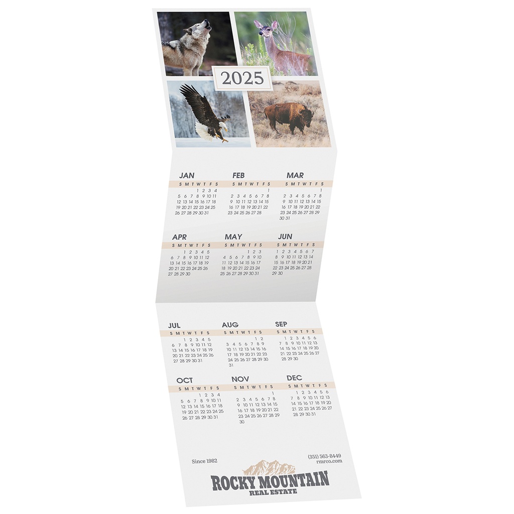 Wildlife Trifold Greeting Card Calendar