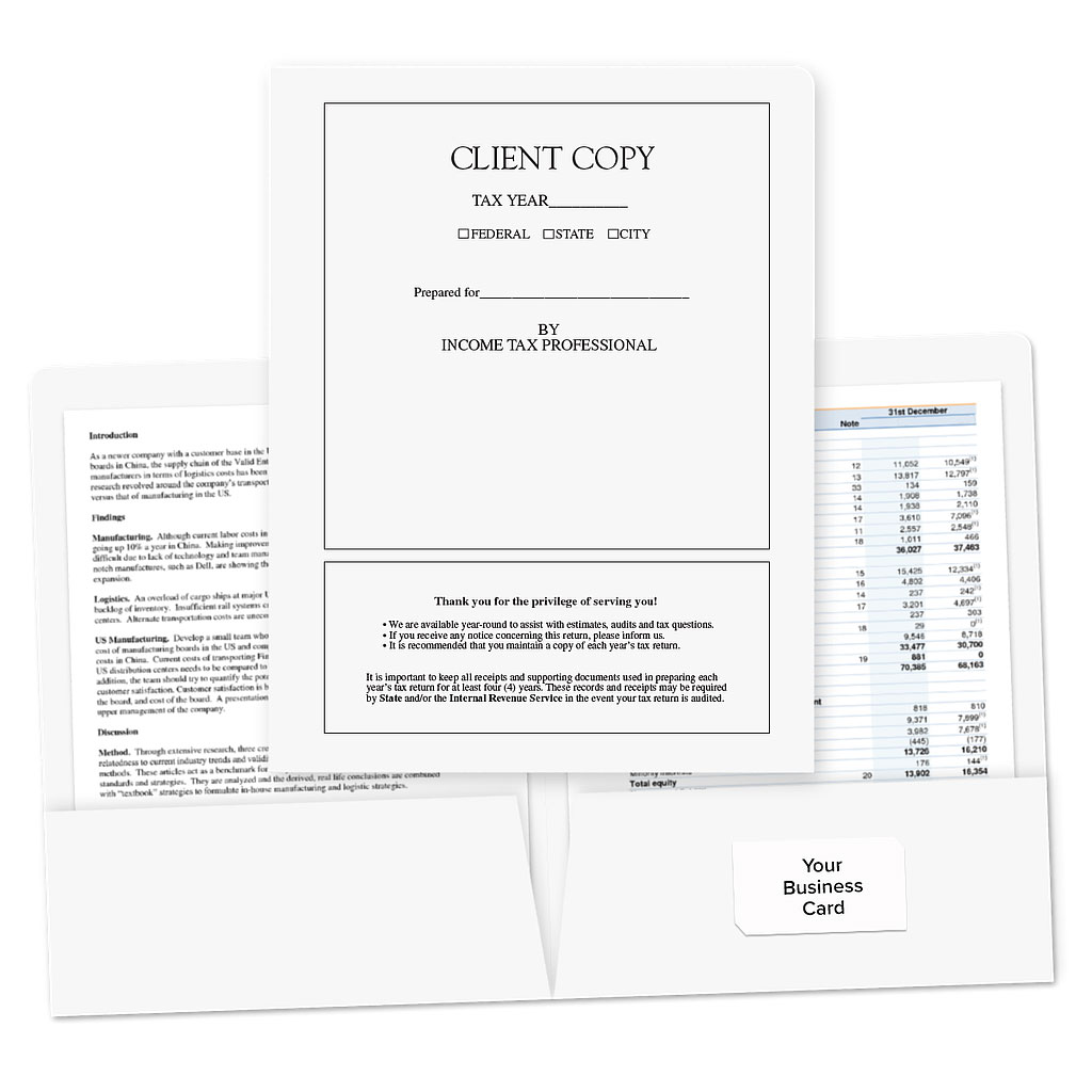 Client Copy Tax Folders