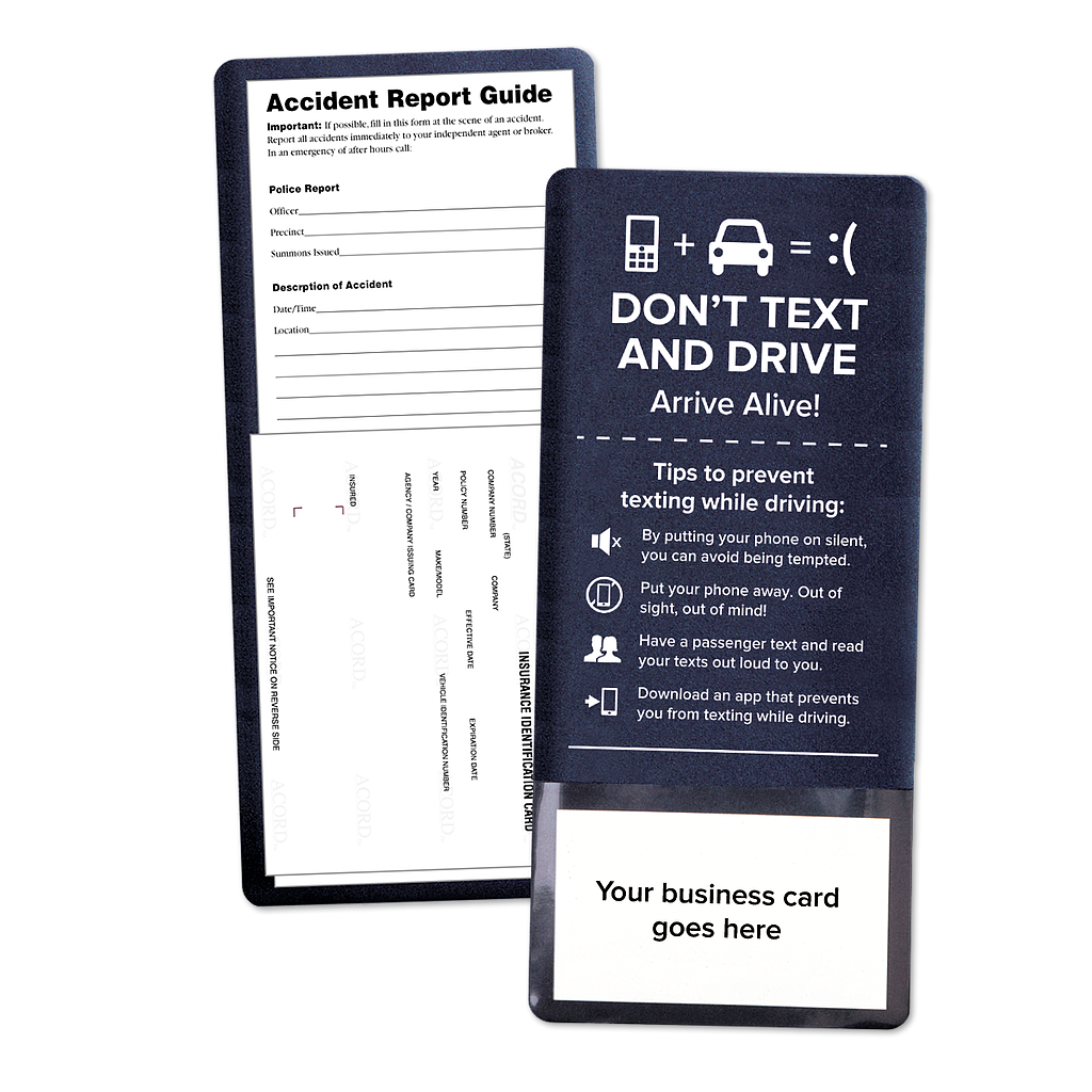 "Don't Text & Drive" Insurance Card Holder Kit