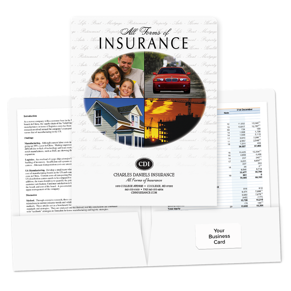 Pre-Designed Insurance Folder - Oval