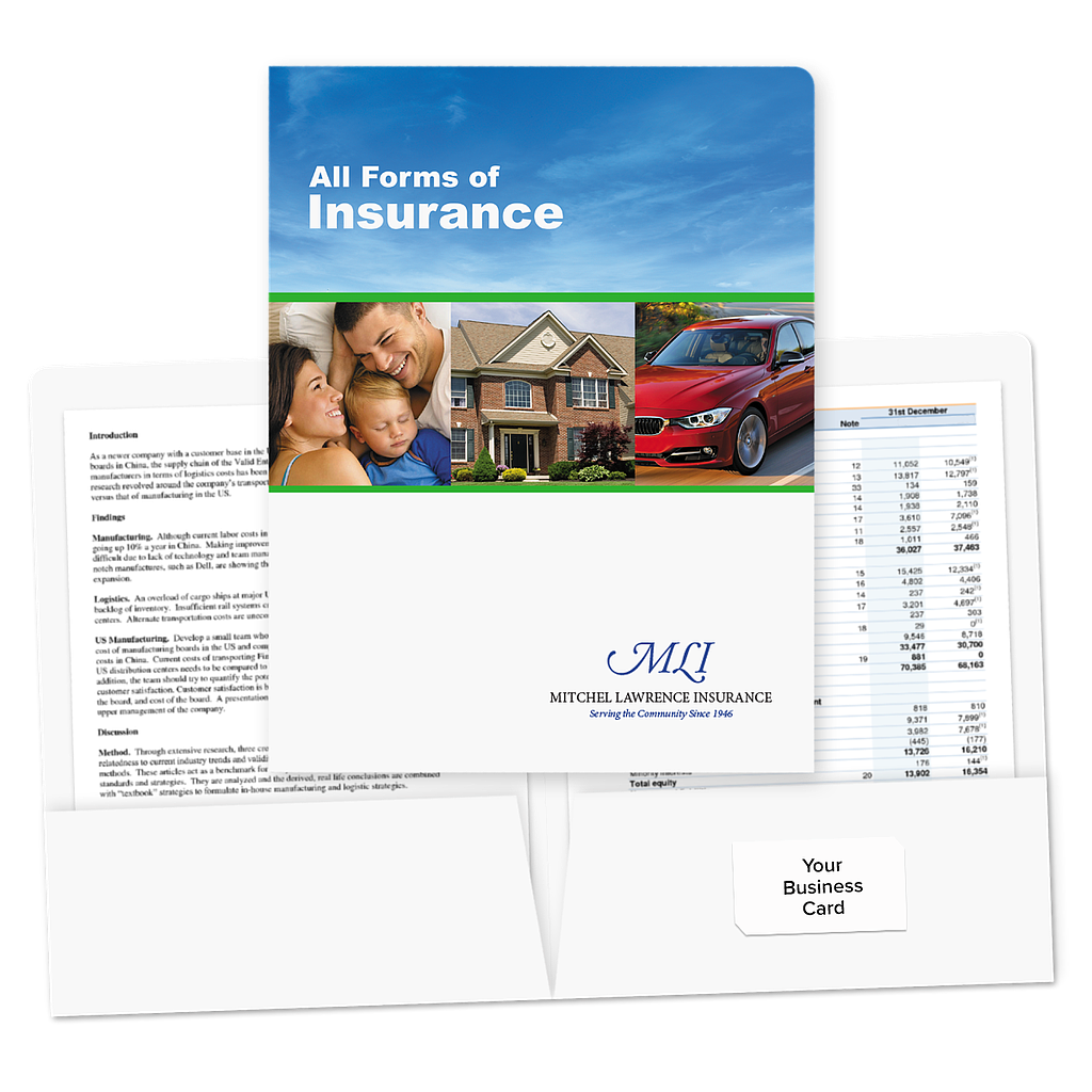 Pre-Designed Insurance Folder - Blue Sky