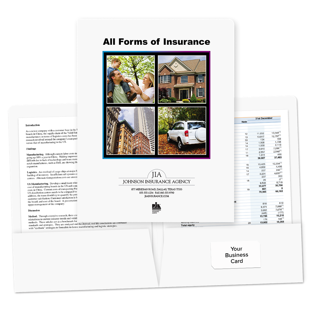 Pre-Designed Insurance Folder - Coverage Window