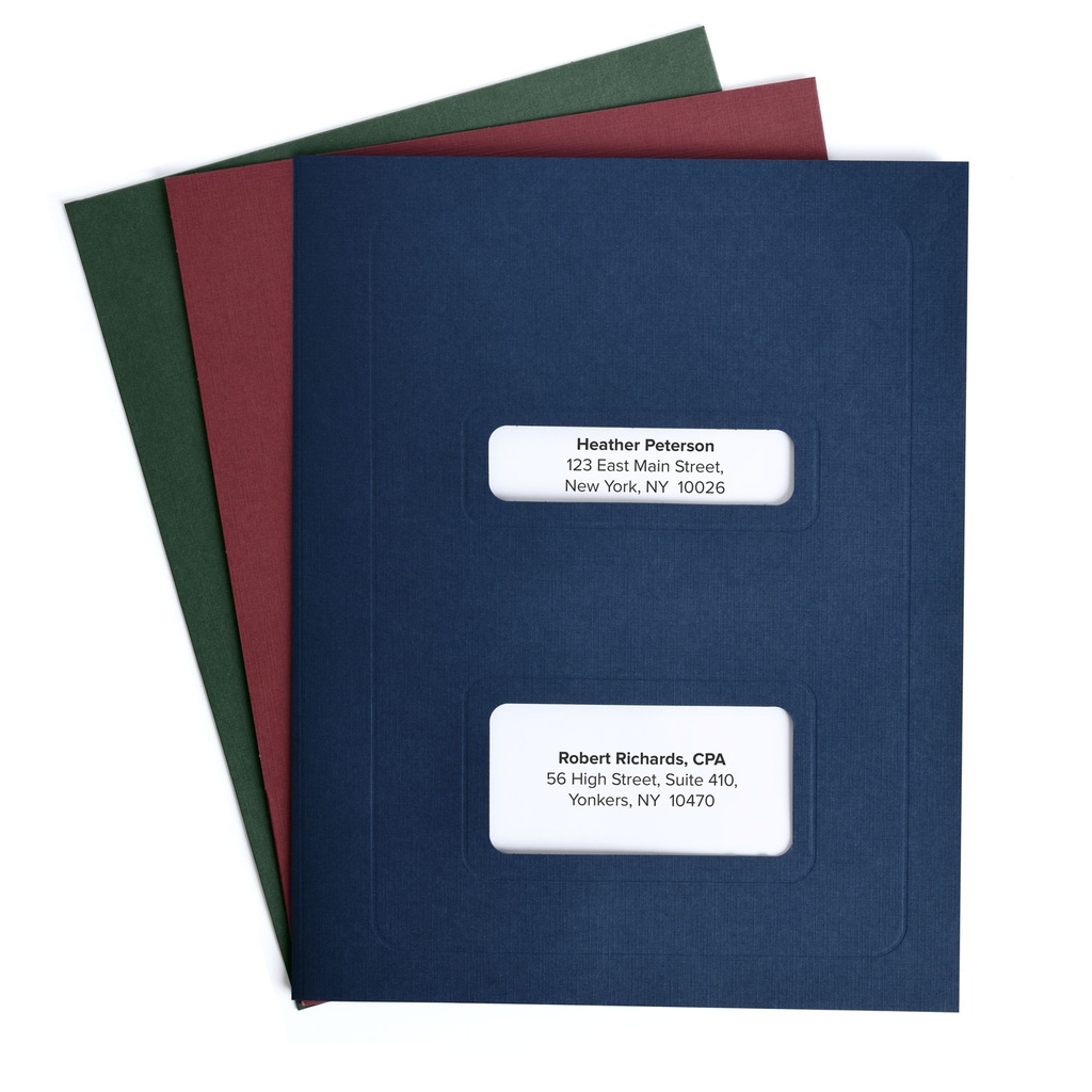 Linen Tax Software Folders - Double Window