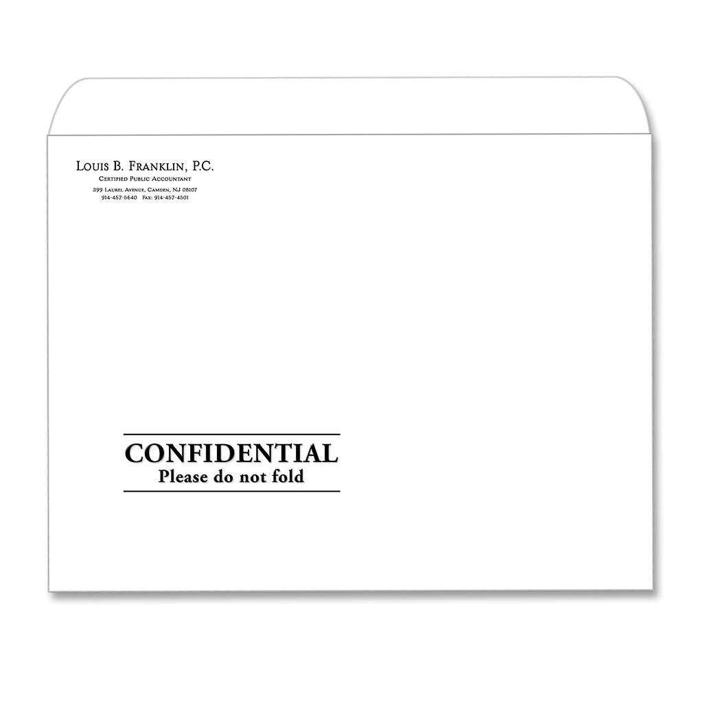 Designer Tax Return Envelopes - Confidential