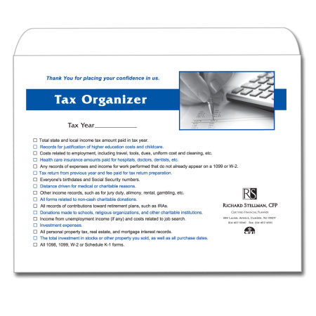Income Tax Organizer Envelope - Personalized