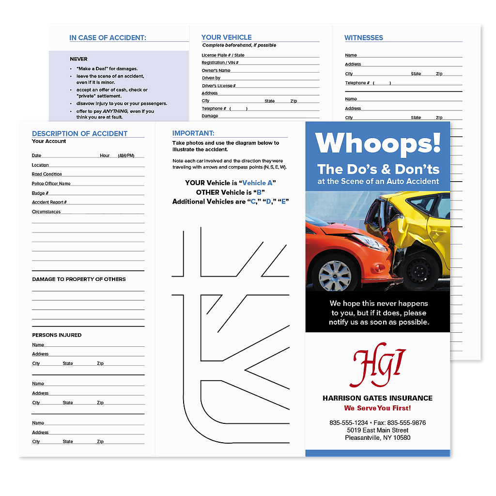 Whoops Insurance Auto Accident Brochure