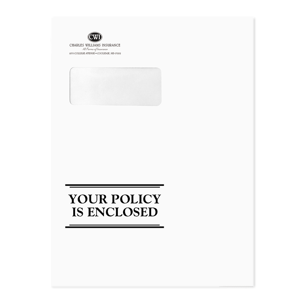 Large Window Policy Envelope - Enclosed