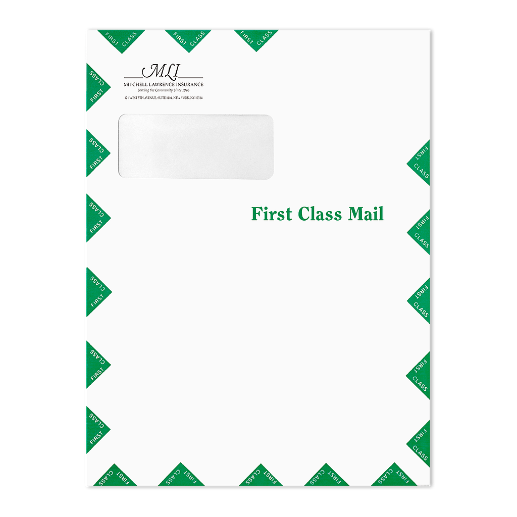 First Class Large Window Policy Envelope