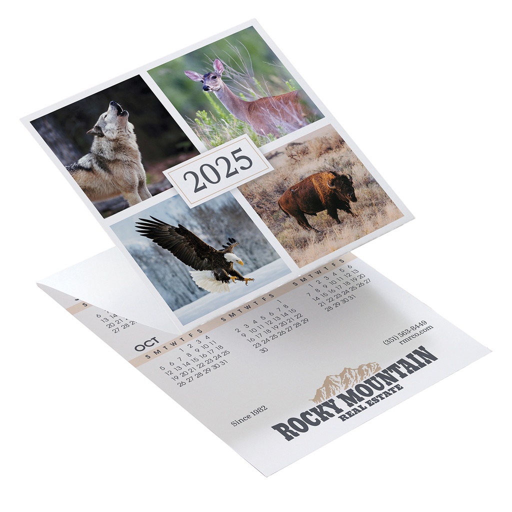 Wildlife Trifold Greeting Card Calendar