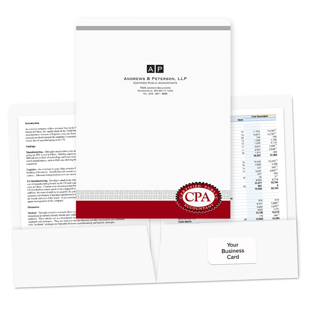 Designer Tax Folders - CPA Logo