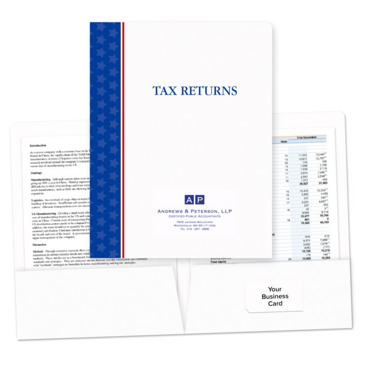 Designer Tax Folders - American Stripe