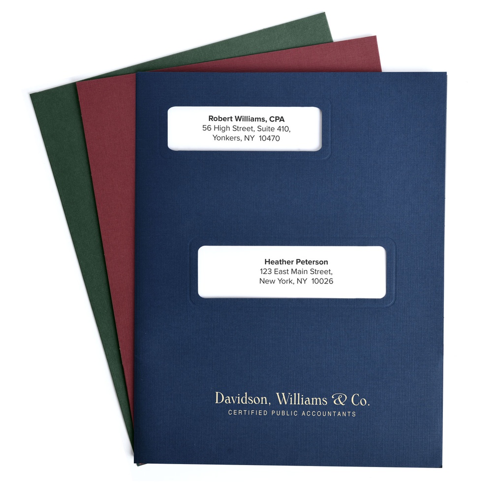 Personalized Linen Tax Software Folder - Small Offset