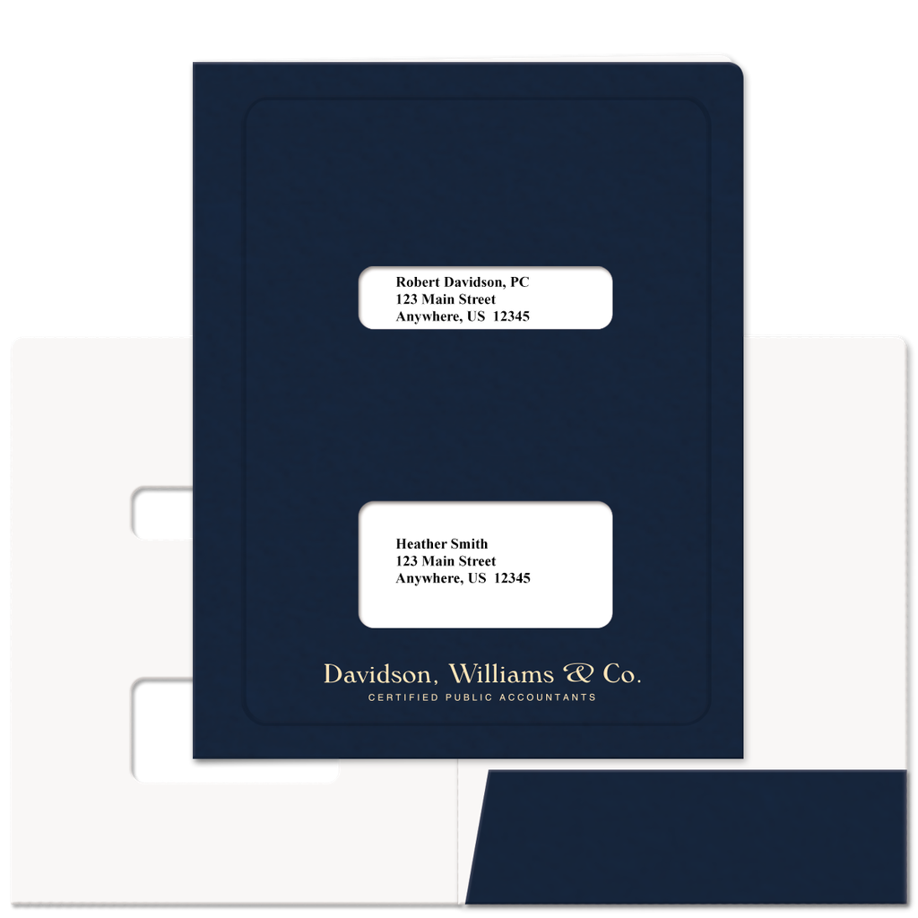 Personalized Soft Touch Tax Software Folder - Double Window
