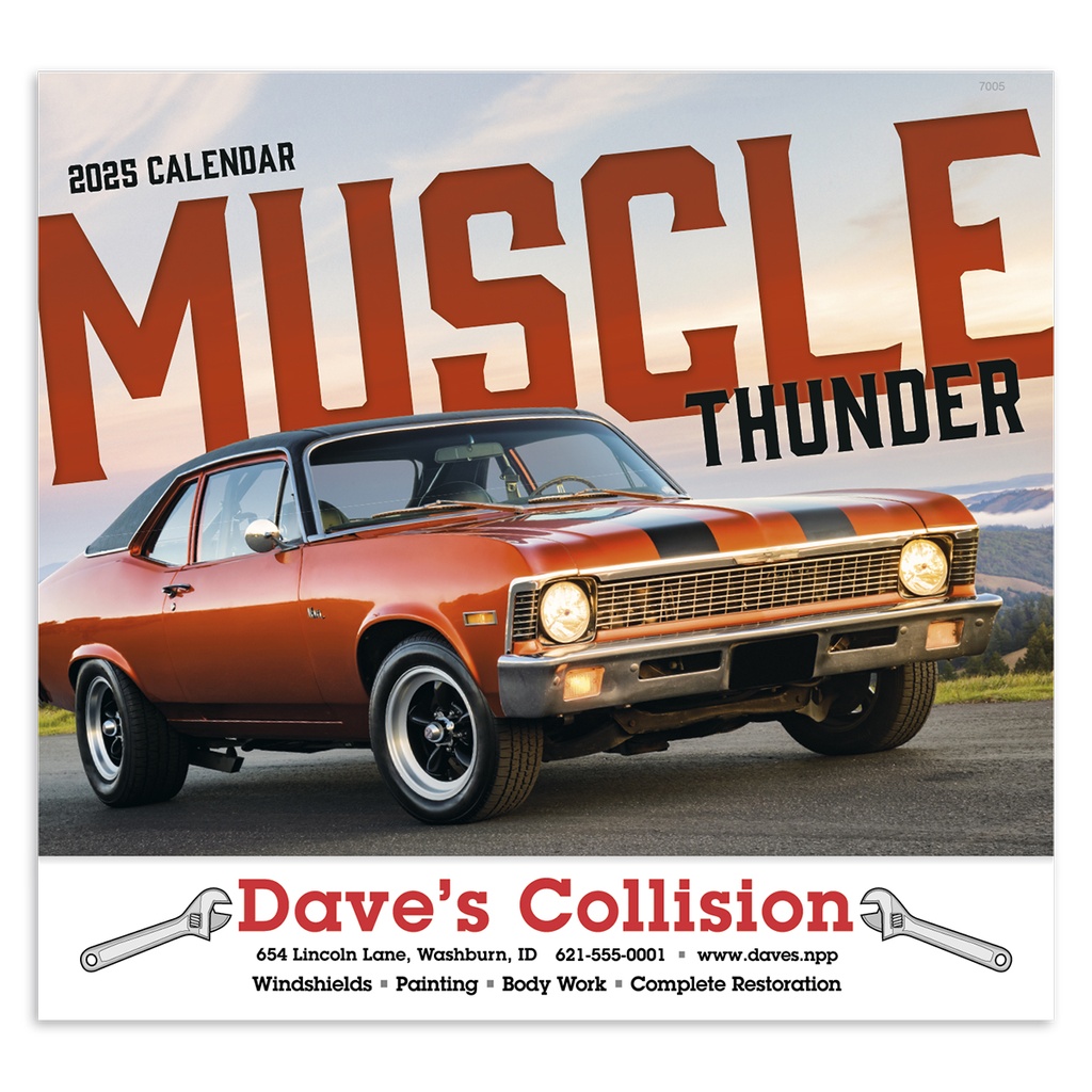 Muscle Thunder Car Wall Calendar