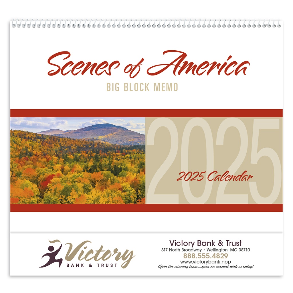 Scenes Of America Big Block Memo Wall Calendar