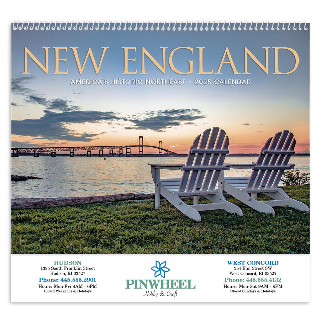 New England Tour Wall Calendar