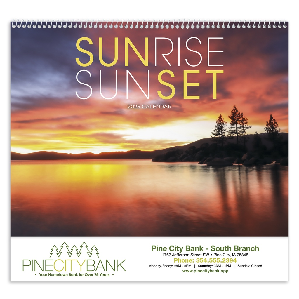 Sunrise Sunset Wall Calendar