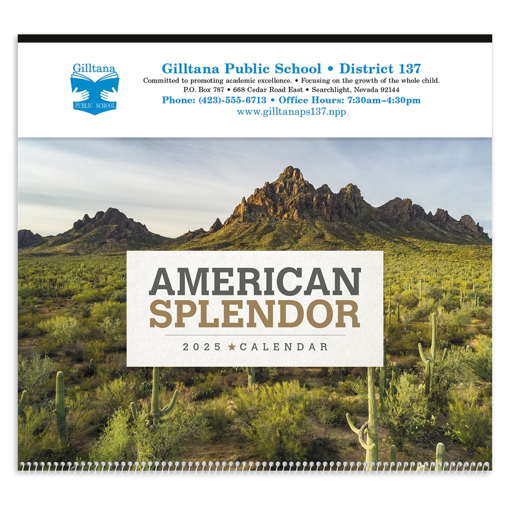 Scenic American Splendor Large Wall Calendar  
