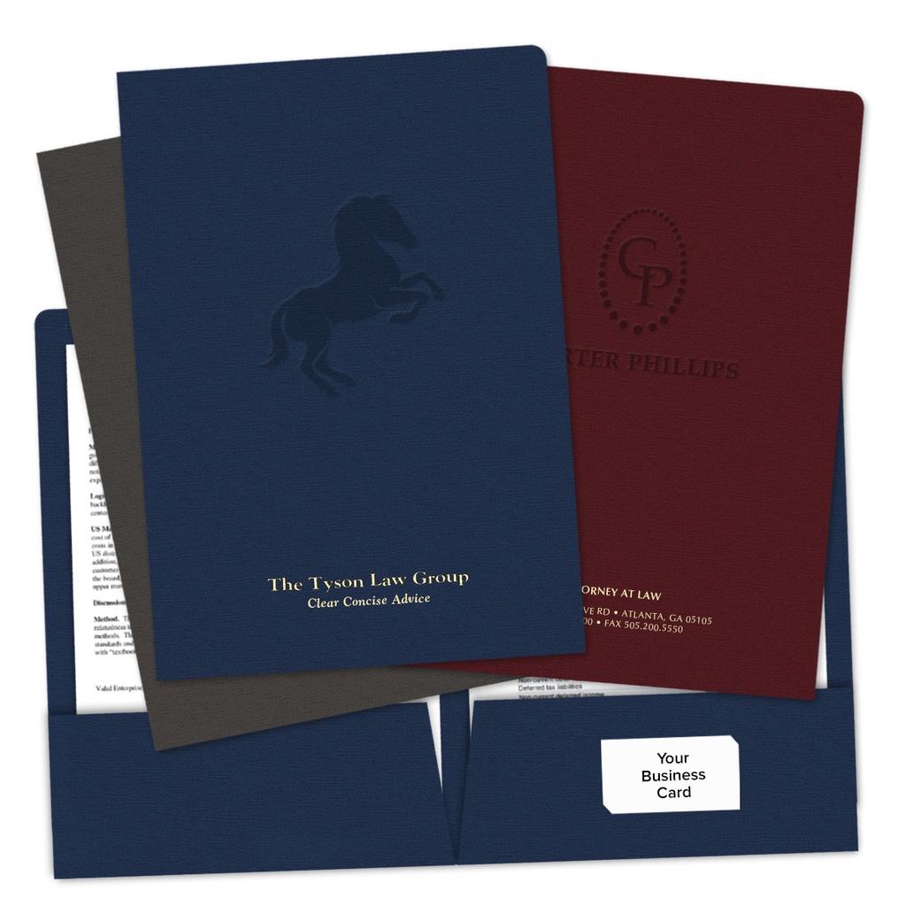 Legal Size Blind Embossed Folders with Foil
