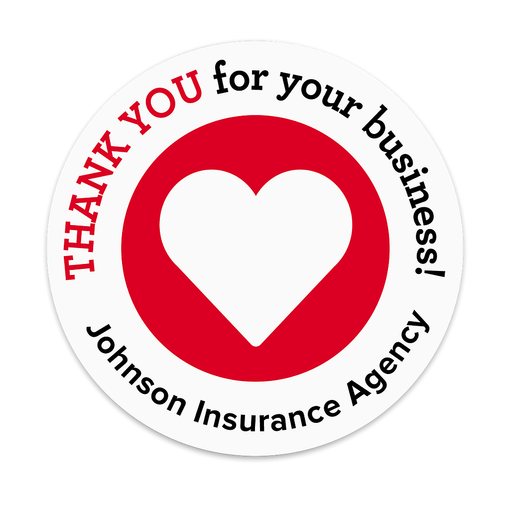 Thank You for Your Business Sticker with Heart