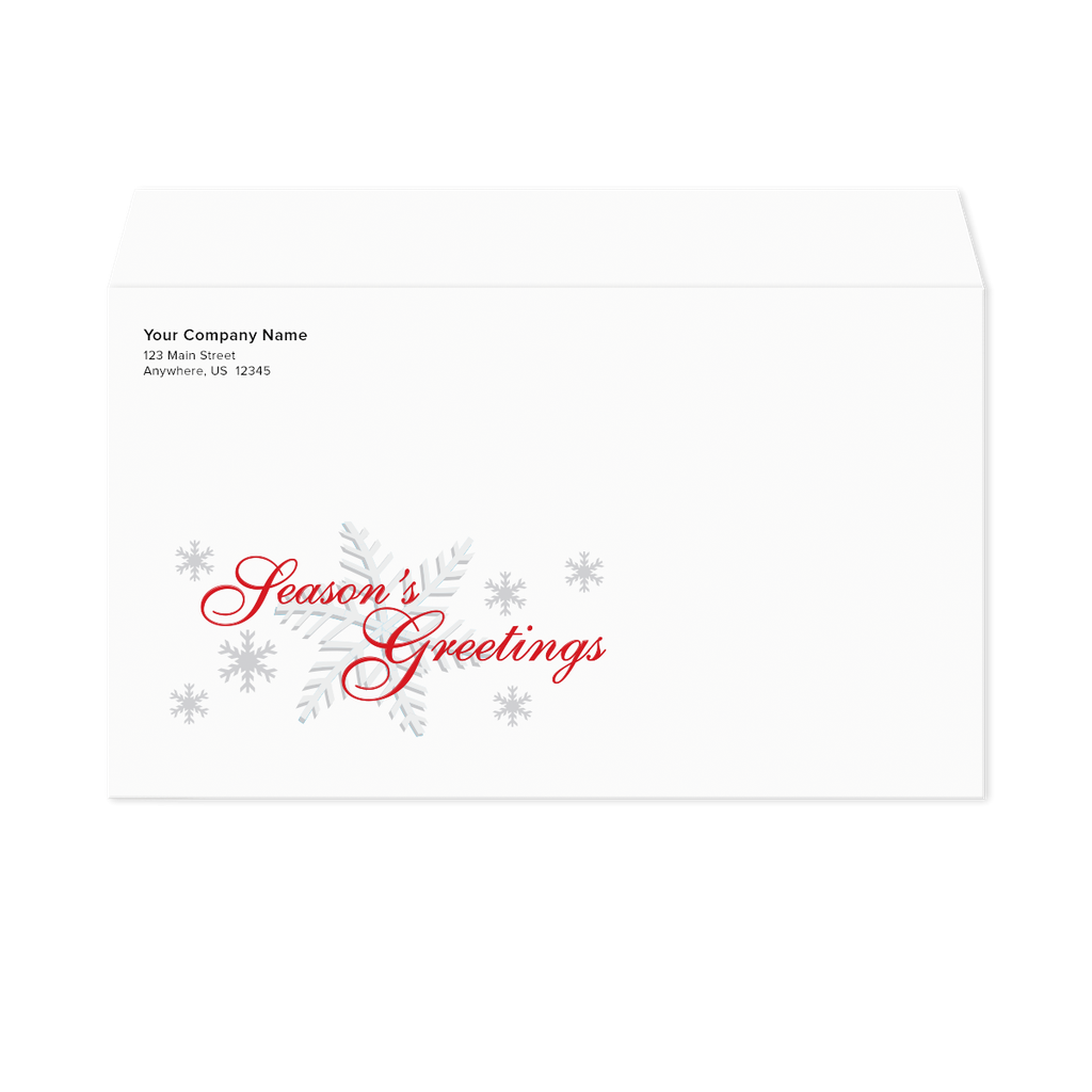 Season's Greetings Gold Trim or Silver Trim Desk Calendar Envelopes - Imprinted