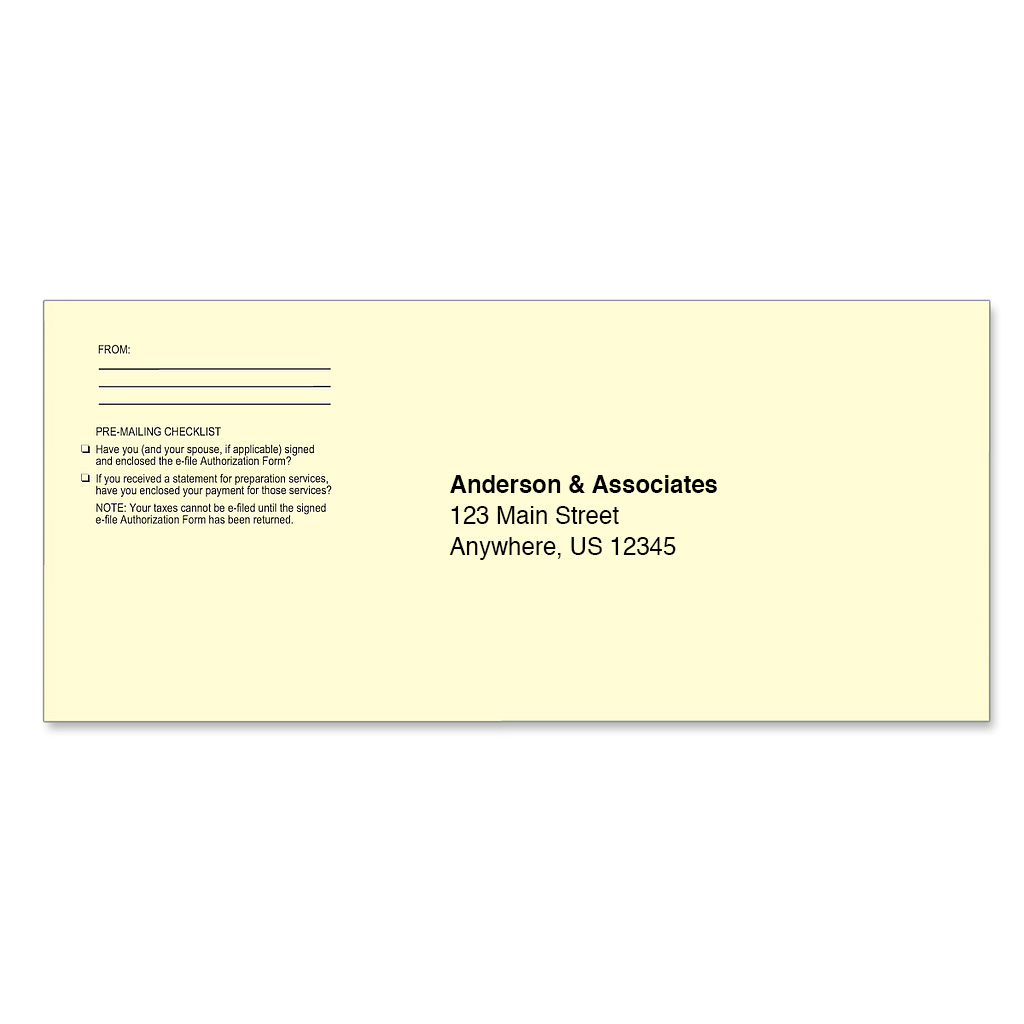 e-File Authorization Envelopes - Imprinted