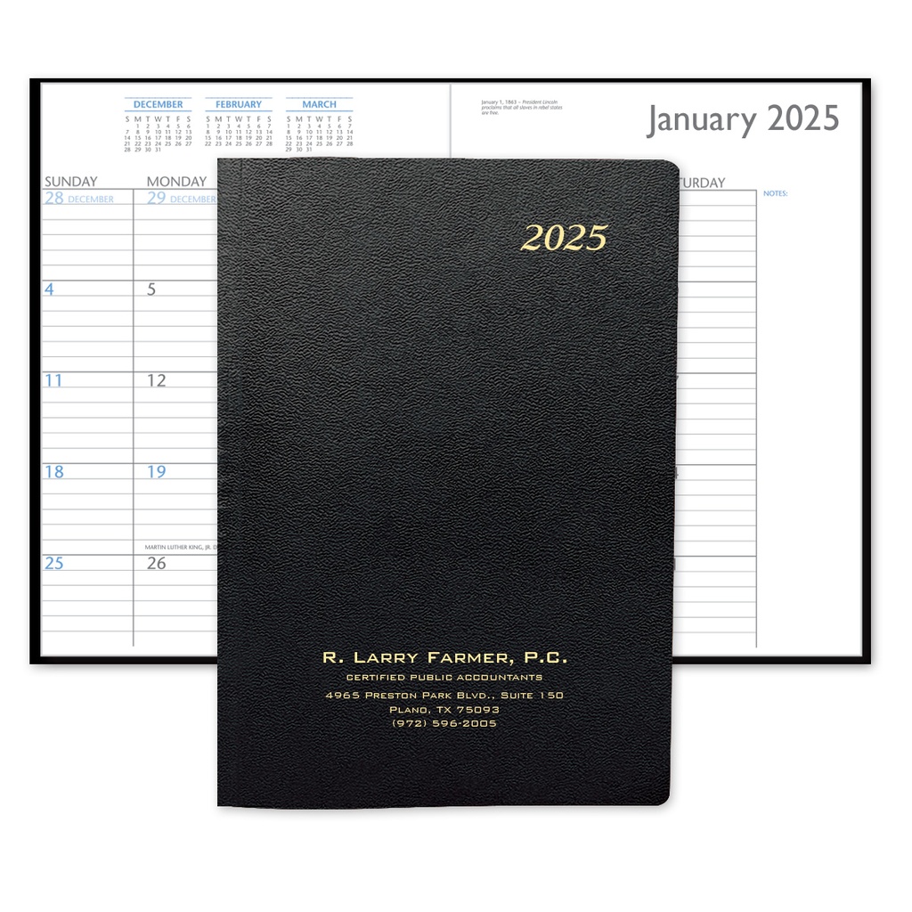 Leatherette Monthly Desk Planner