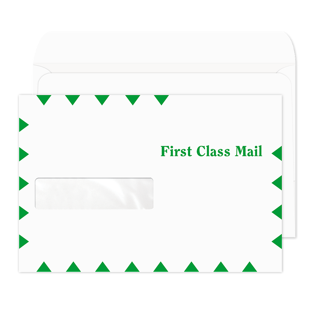 6 x 9 First Class Window Envelopes - Blank 24lb.