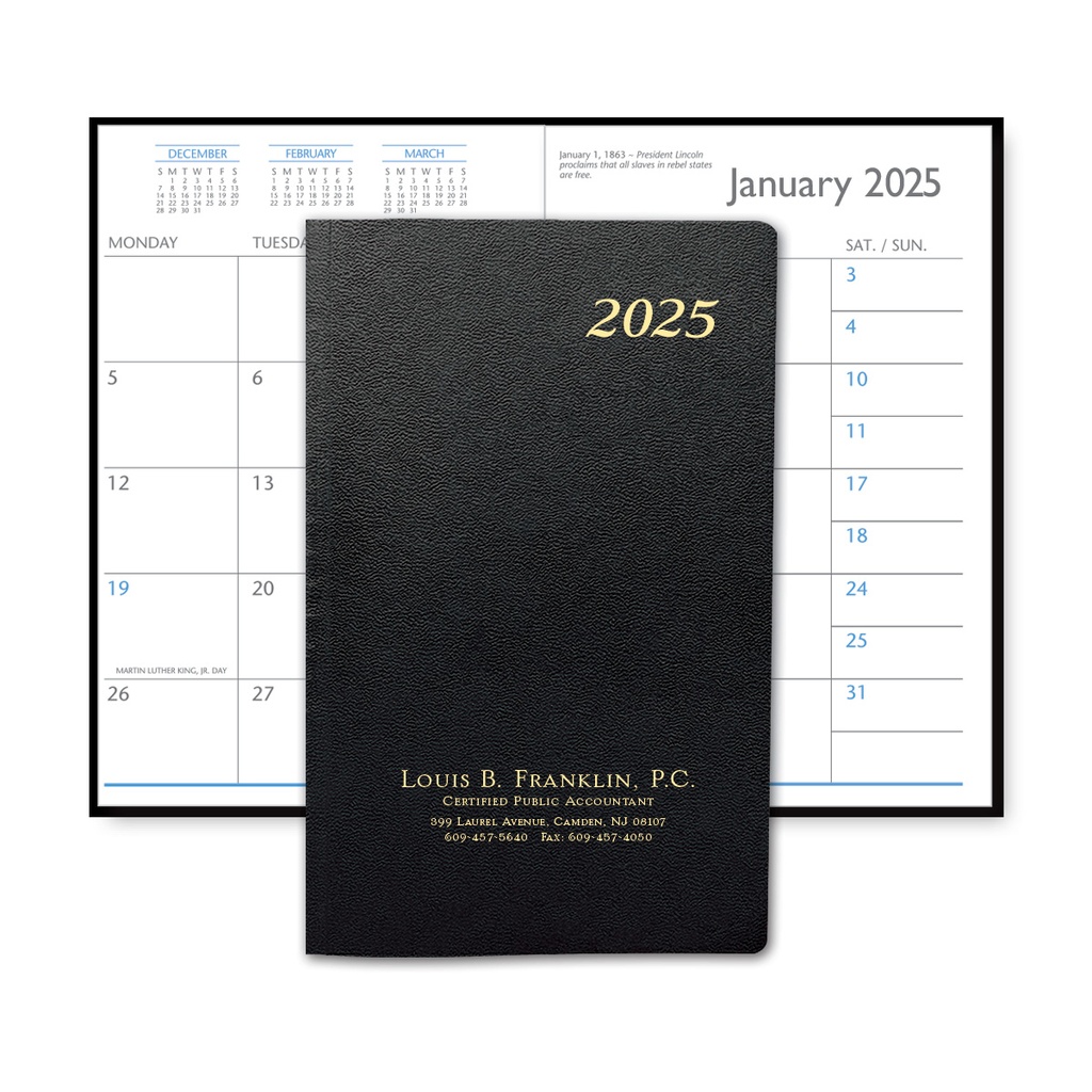 Leatherette Monthly Pocket Planner