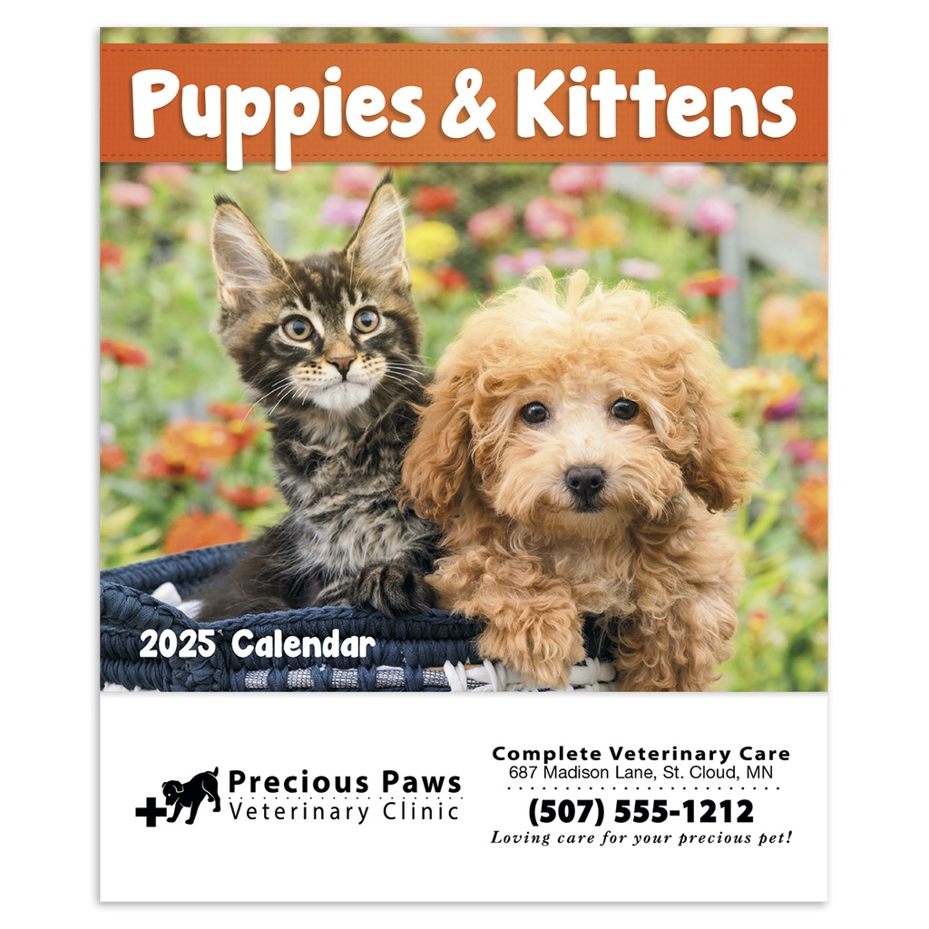 Puppies & Kittens Mini Wall Calendar