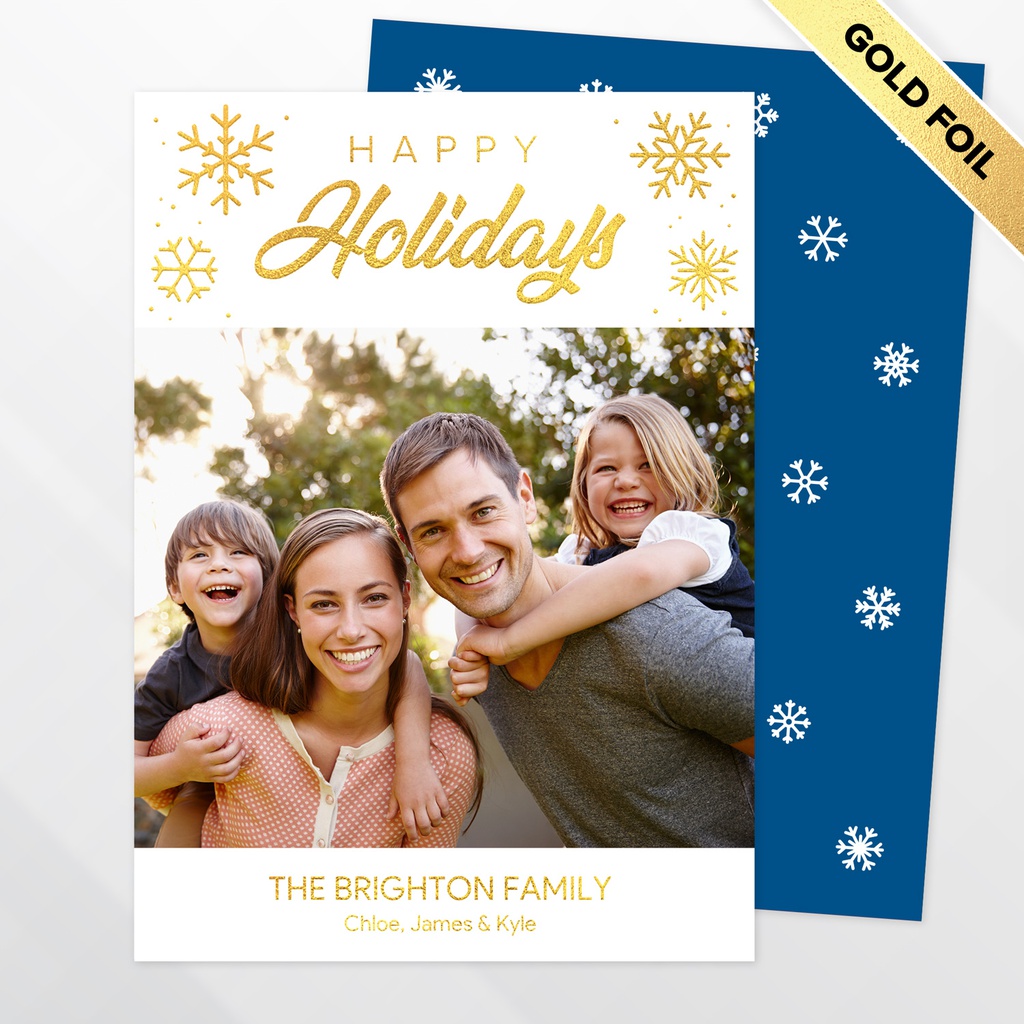Snowflakes Holiday Photo Cards - FOIL