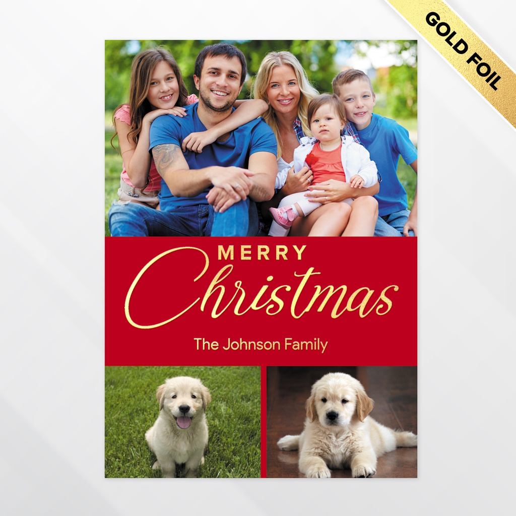 Family Christmas Photo Cards - FOIL