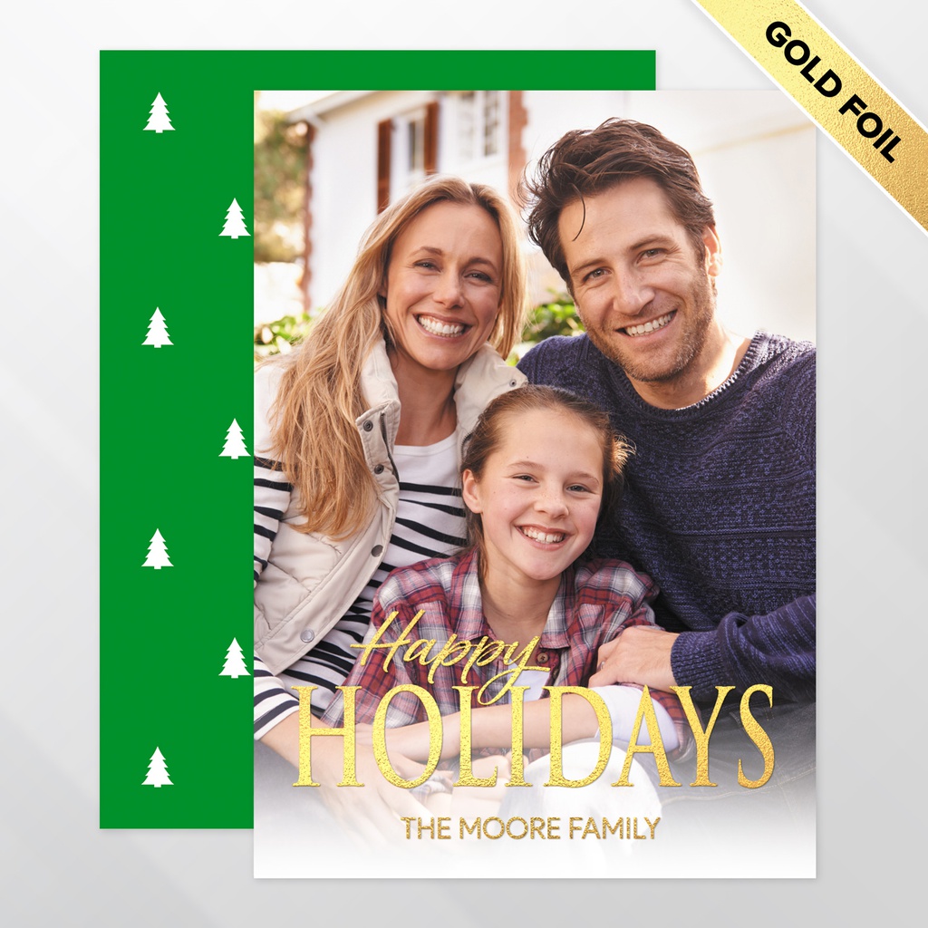 Vertical Photo Holiday Cards - FOIL