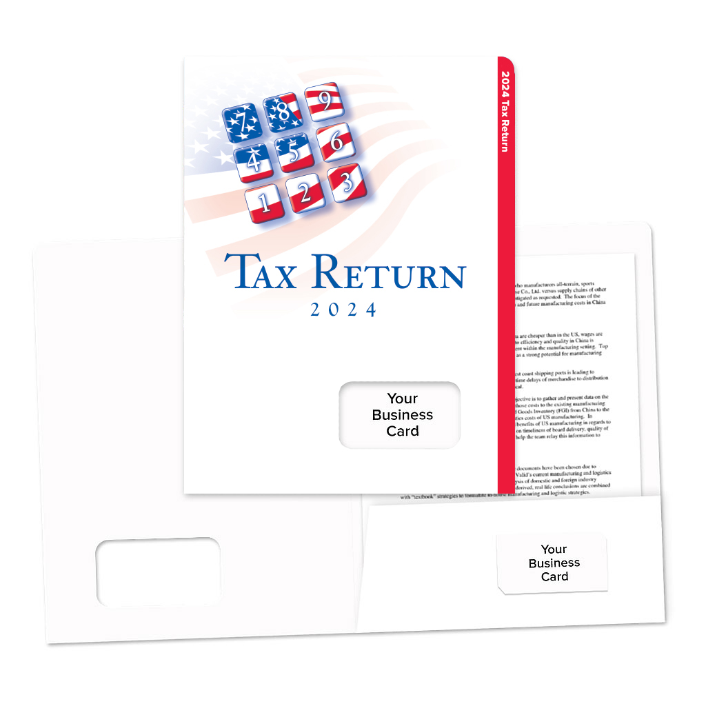 Success Tax Return Folders - Patriotic Keypad